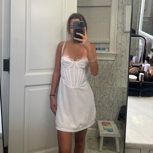 White corset mini dress